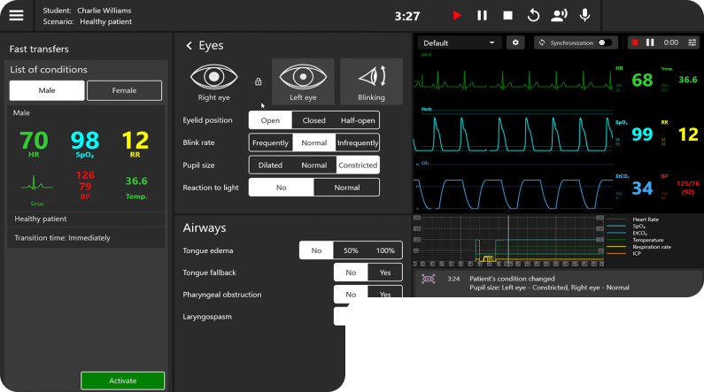 Leonardo simulator software interface
